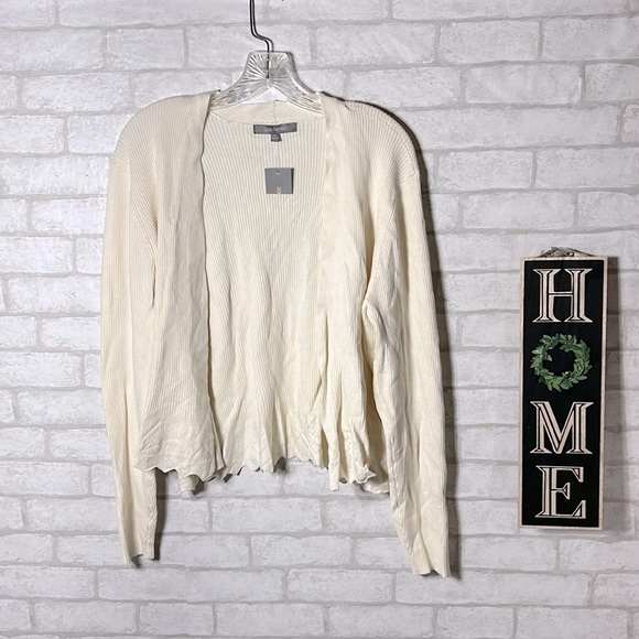 Daisy Fuentes ribbed cream open cardigan size XL - Picture 1 of 6